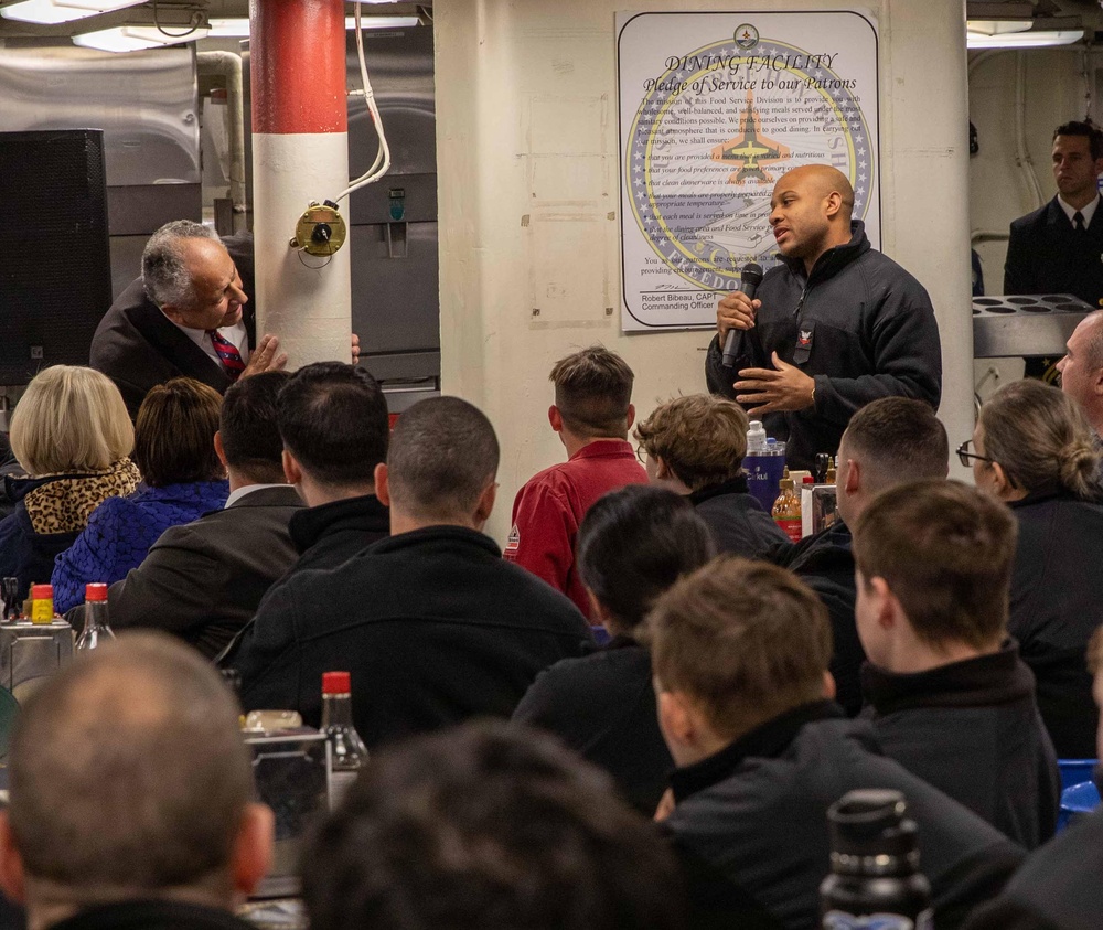 Secretary of the Navy visits USS George H.W. Bush (CVN 77)