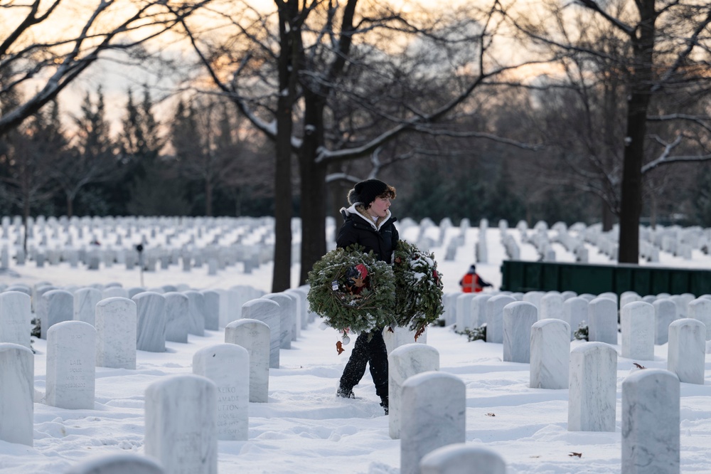 Wreaths Out at Arlington National Cemetery 2025