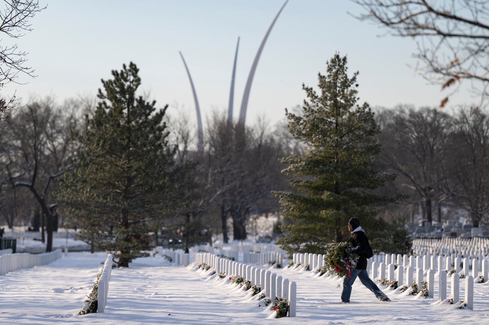 Wreaths Out at Arlington National Cemetery 2025