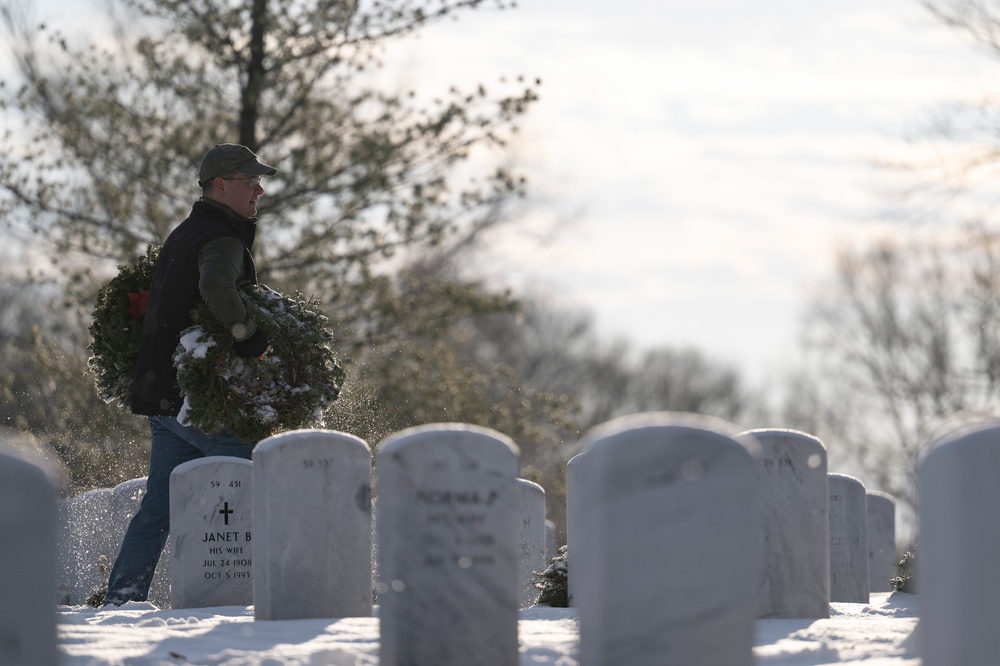 Wreaths Out at Arlington National Cemetery 2025