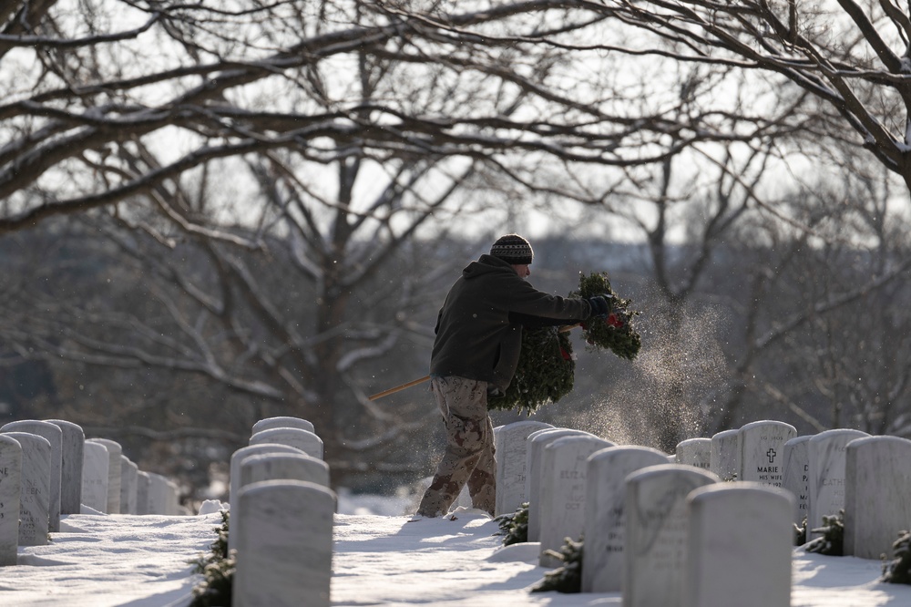 Wreaths Out at Arlington National Cemetery 2025