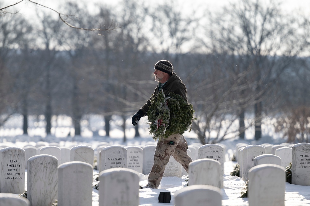 Wreaths Out at Arlington National Cemetery 2025