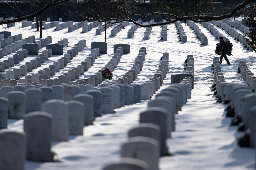 Wreaths Out at Arlington National Cemetery 2025