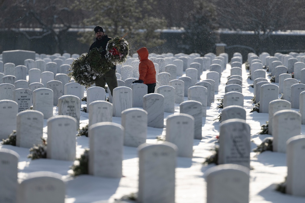 Wreaths Out at Arlington National Cemetery 2025