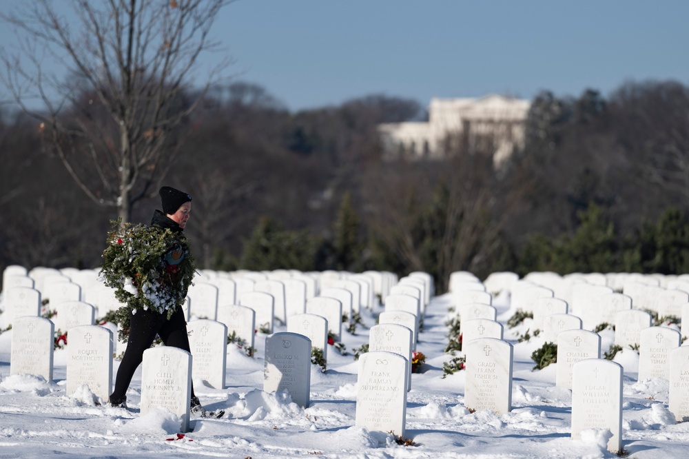 Wreaths Out at Arlington National Cemetery 2025