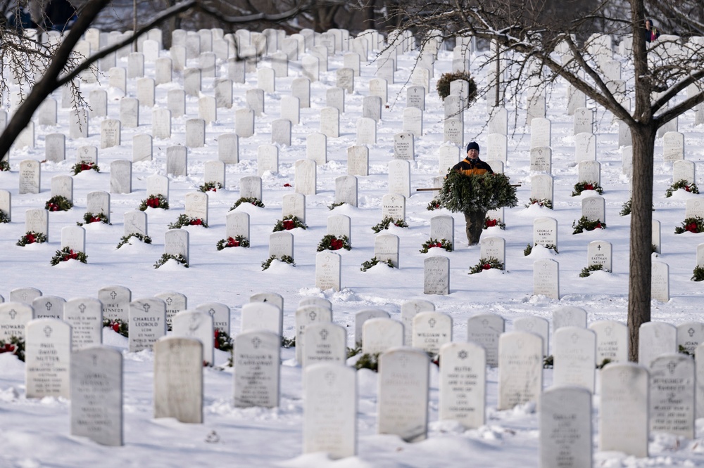 Wreaths Out at Arlington National Cemetery 2025