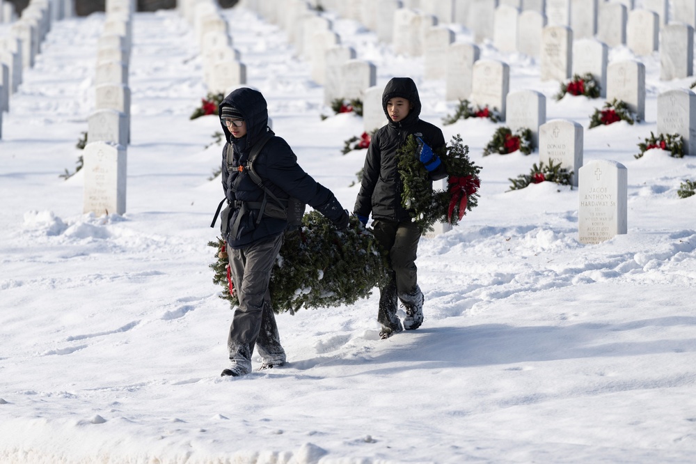 Wreaths Out at Arlington National Cemetery 2025