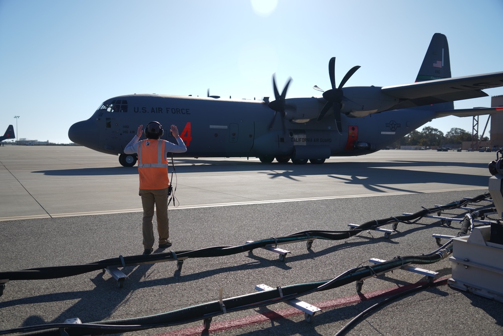 146th Airlift Wing Activates Modular Airborne Firefighting System (MAFFS) to assist in combating California Wildfires