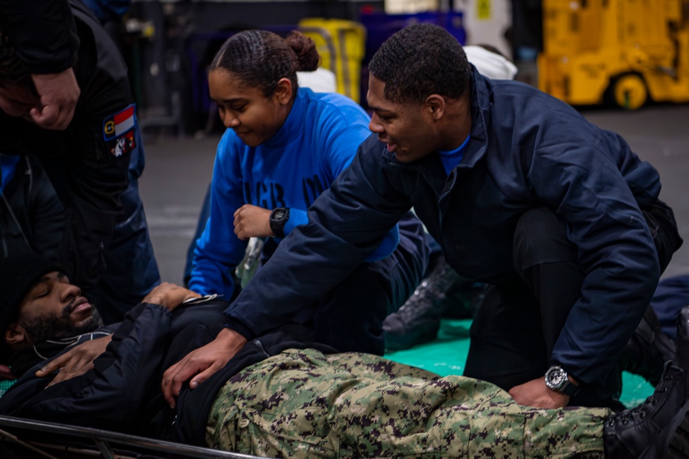 Nimitz Sailors Participate in a Mass Casualty Drill