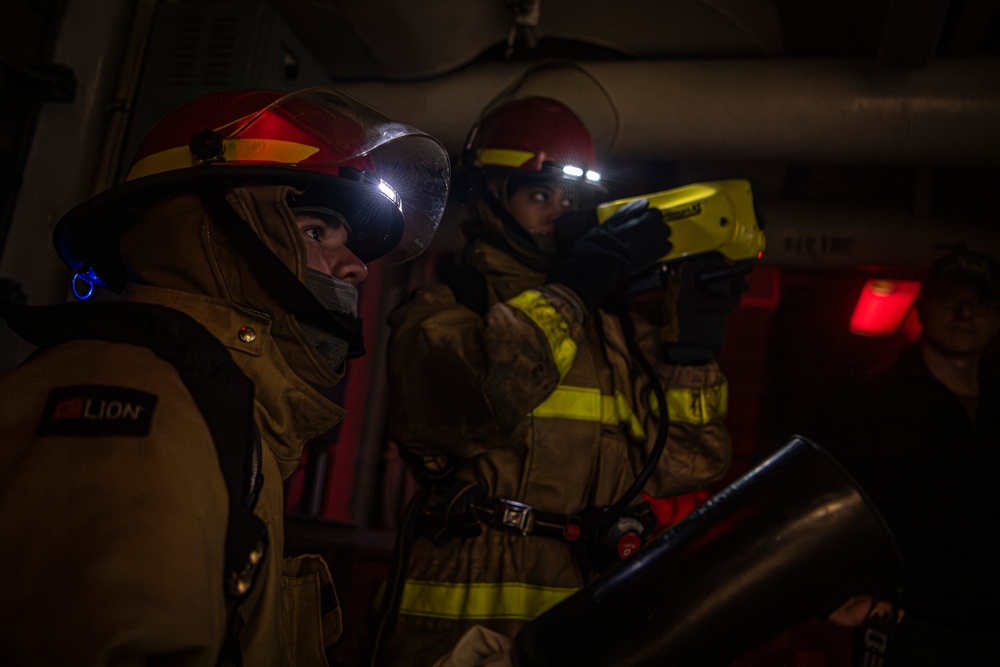 Nimitz Sailors Participate in a General Quarters Drill