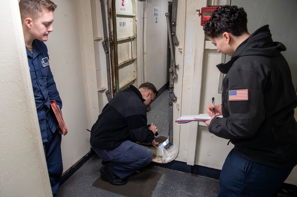 Nimitz Sailors Conduct a Zone Inspection