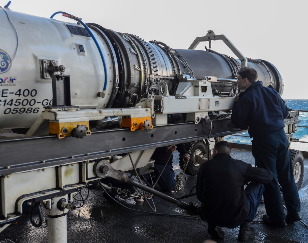 Nimitz Sailors Prepare to Start a Jet Engine