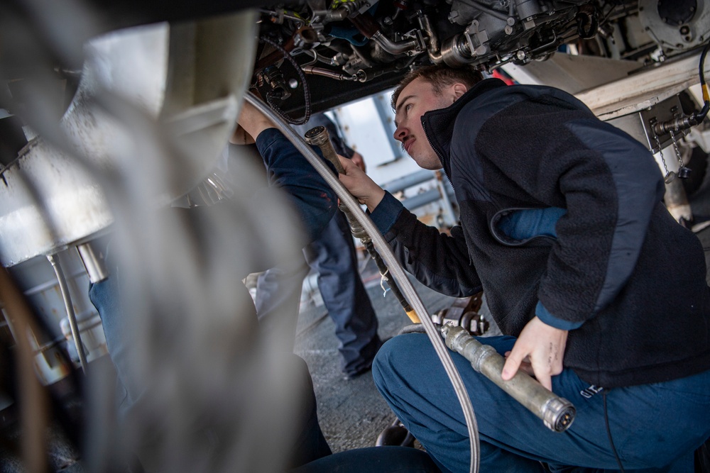 Nimitz Sailors Prepare to Start a Jet Engine