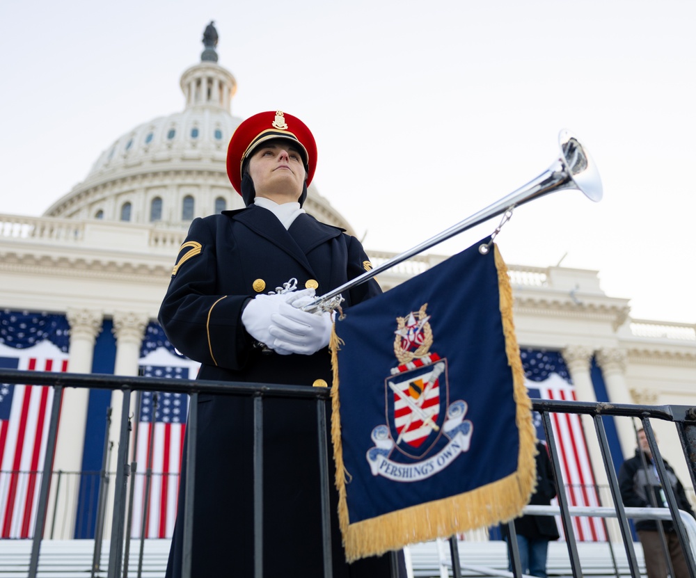 U.S. Army Herald Trumpets Rehearse for Inauguration