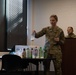 U.S. Army Reserve Capt. Alexandra Wiak conducts a class on Nutrition.