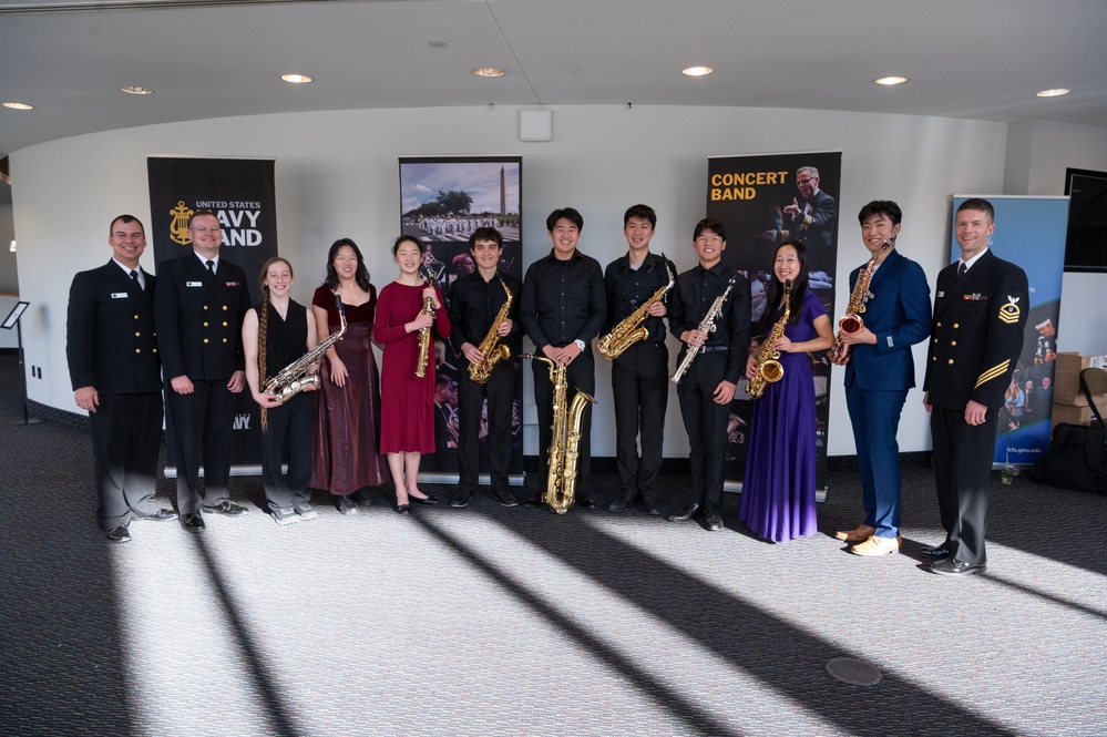 Navy Band members connect with high school students at 2025 Saxophone Symposium