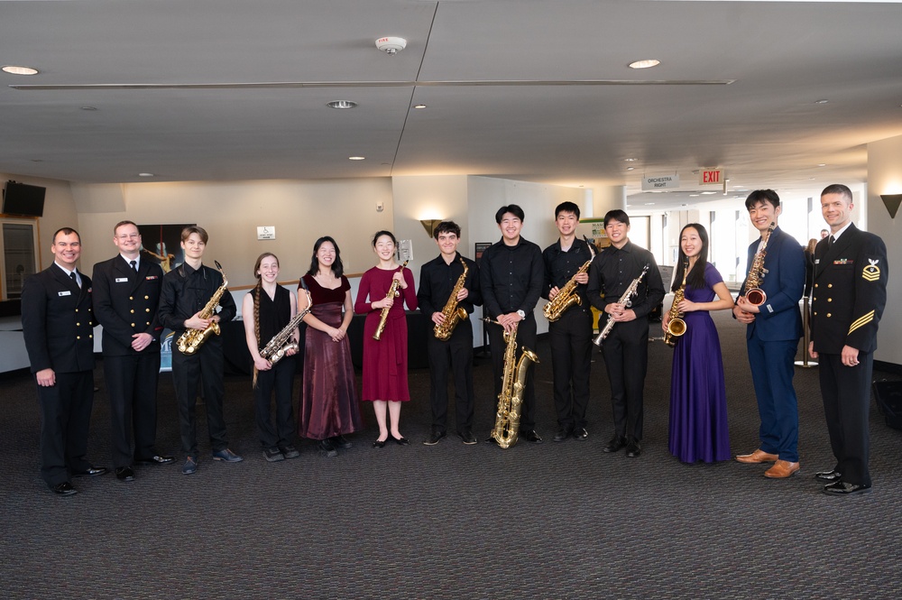 Navy Band members connect with high school students at 2025 Saxophone Symposium