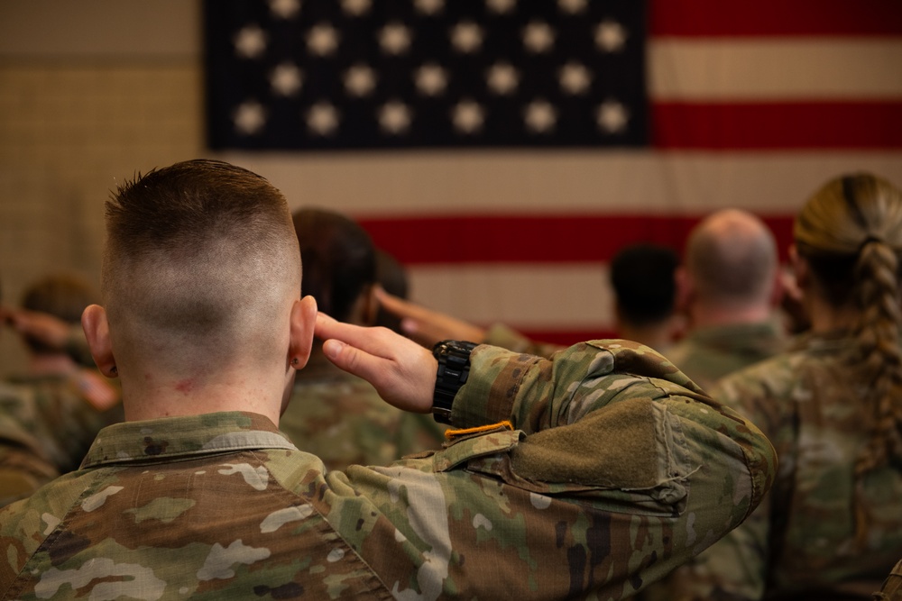 Uncasing the Colors: Washington National Guard military police detachment returns from Spartan Shield deployment.