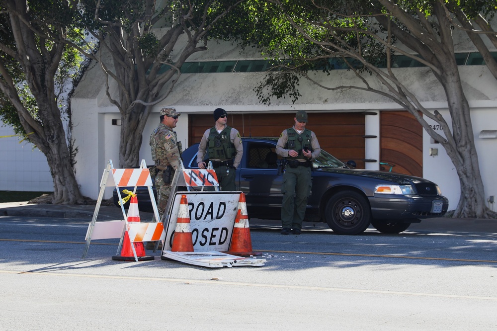 870th MP Company assist the LA County Sheriff's Department with TCP's in Malibu