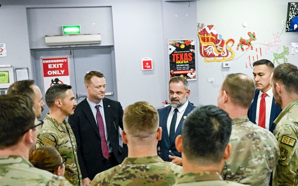 U.S. Rep. Cory Mills visits with Airmen