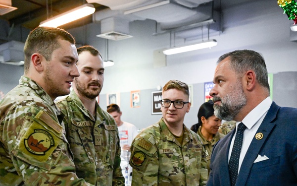 U.S. Rep. Cory Mills visits with Airmen