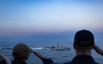 USS Oscar Austin (DDG 79) Conducts an International Maneuvering Exercise with the Cypriot Navy During Departure from Limassol, Cyprus