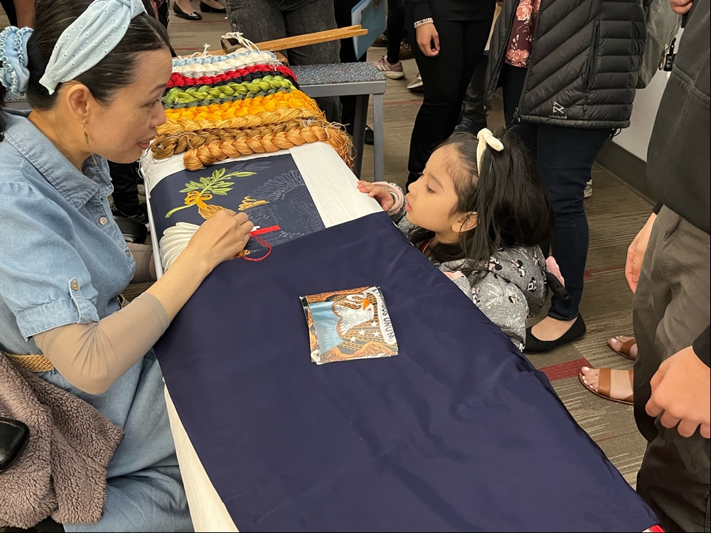 Defense Logistics Agency Troop Support gave children an up-close look at flag making during Take Our Daughters and Sons to Work Day on April 25.