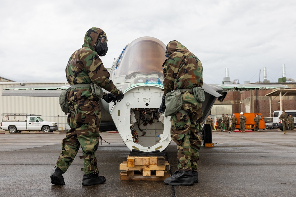 U.S. Marines and FRC-East simulate a downed aircraft recovery