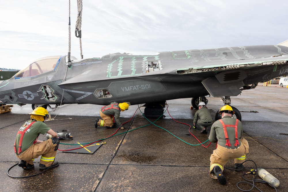 U.S. Marines and FRC-East simulate a downed aircraft recovery