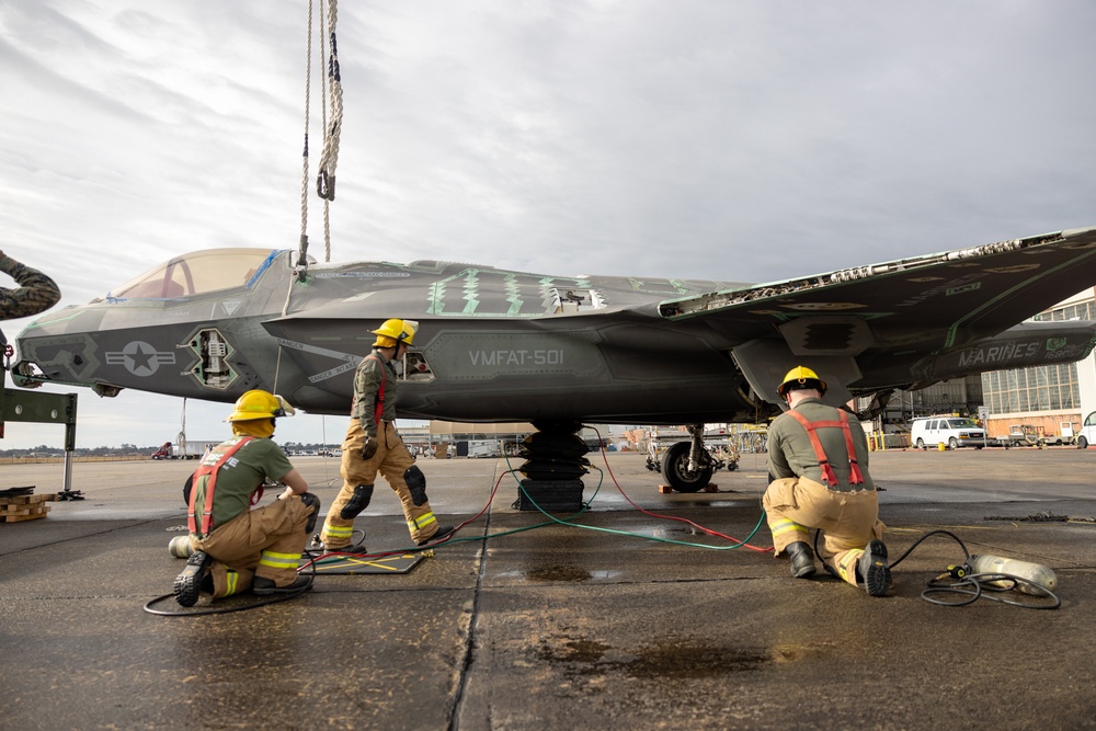 U.S. Marines and FRC-East simulate a downed aircraft recovery