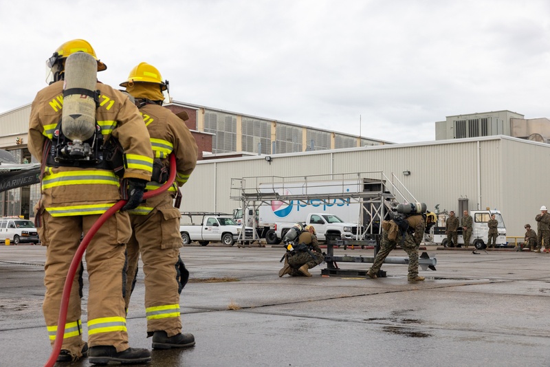 U.S. Marines and FRC-East simulate a downed aircraft recovery