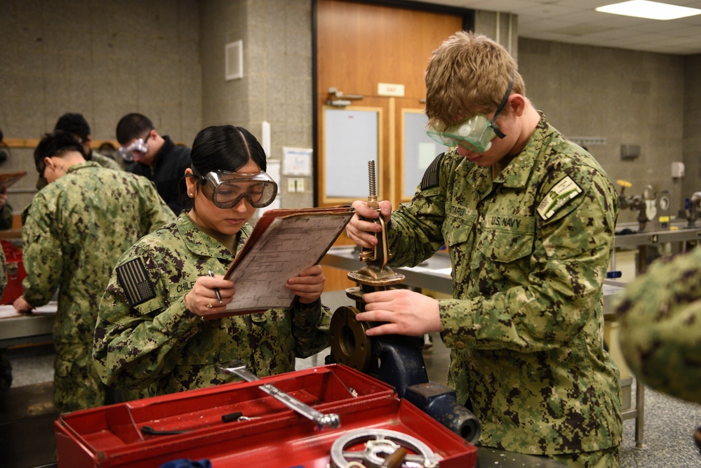 Accession-level Sailors Practice Repacking Valves