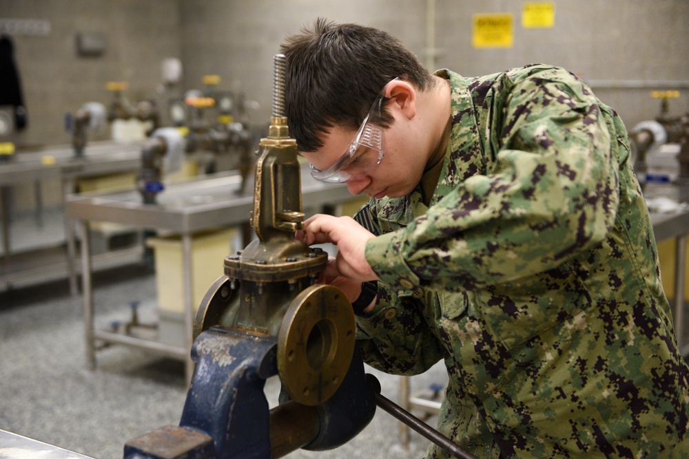 Accession-level Sailors Practice Repacking Valves