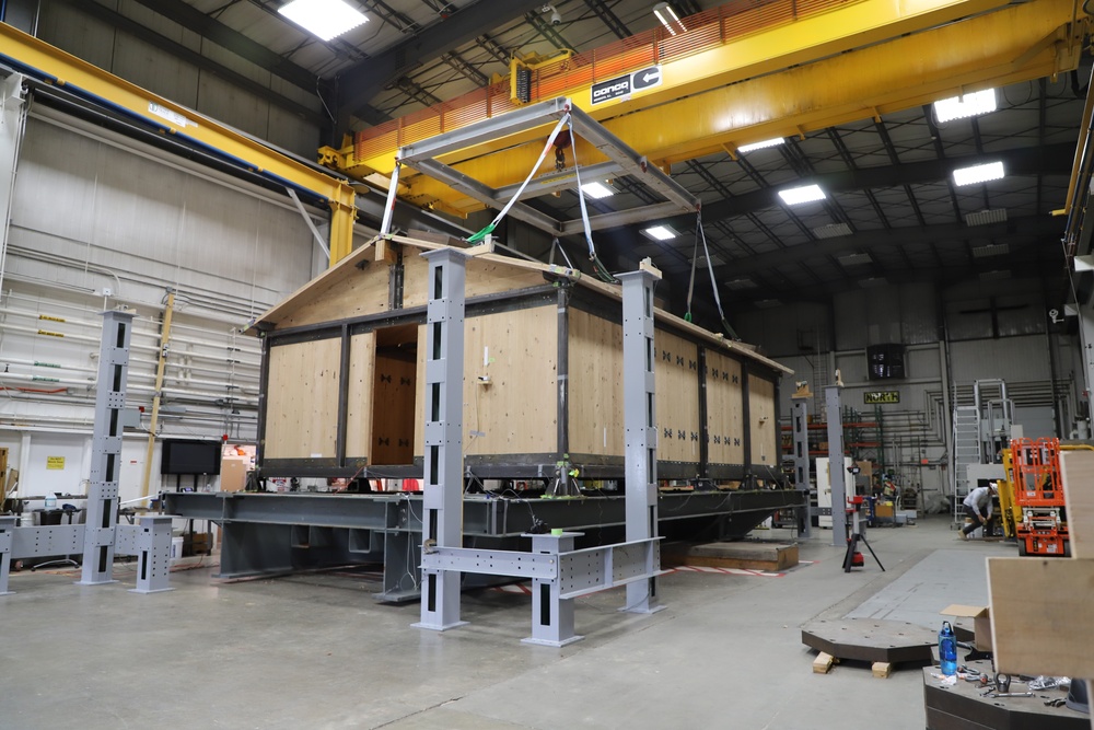 Successful ERDC seismic test advances readiness of mass timber shelter