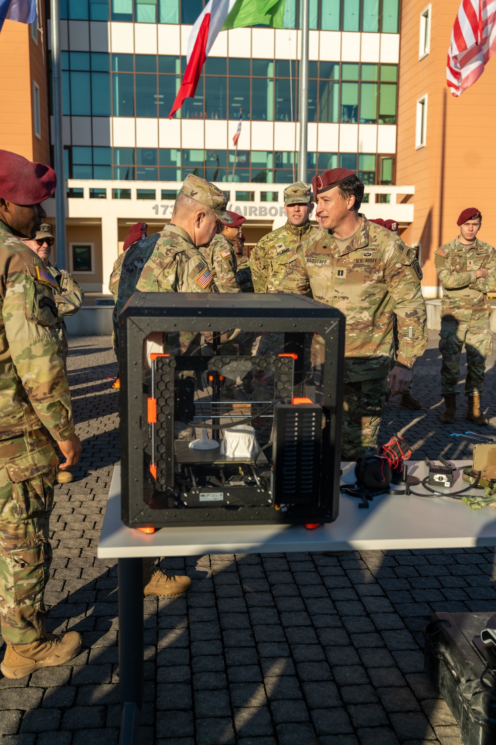 Lt. Gen. Anthony R. Hale Visits 173rd Airborne Brigade in Italy to Discuss Frontline Military Innovations