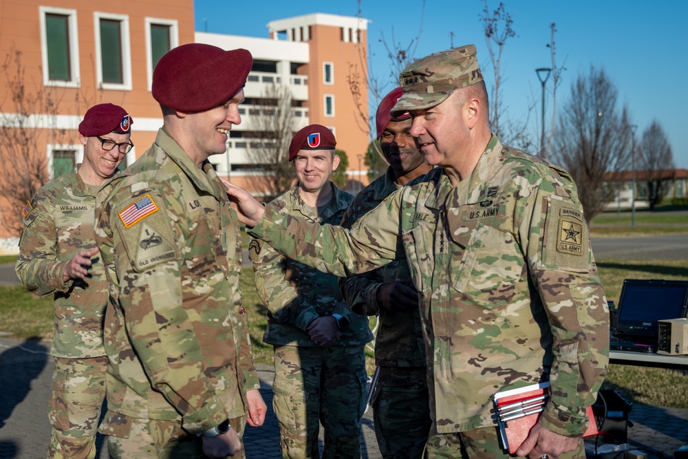 Lt. Gen. Anthony R. Hale Visits 173rd Airborne Brigade in Italy to Discuss Frontline Military Innovations