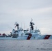 Coast Guard Cutters Venturous and Hamilton rendezvous at sea