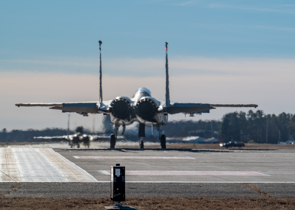 Maj. John 'Space' Stout flies fini-flight at the 104th Fighter Wing