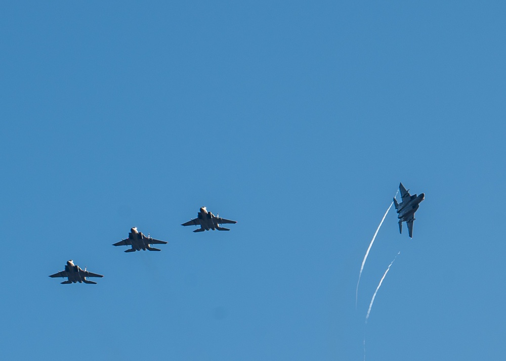 Maj. John 'Space' Stout flies fini-flight at the 104th Fighter Wing