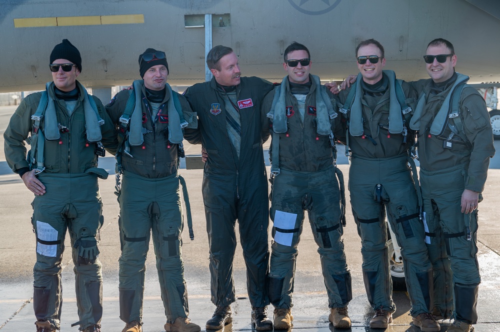 Maj. John 'Space' Stout flies fini-flight at the 104th Fighter Wing