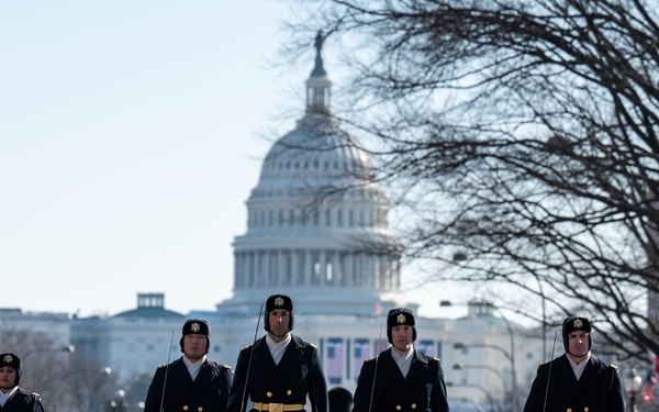U.S. Army Color Guard Rehearses for Inauguration
