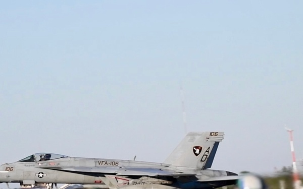 30 F/A-18 Super Hornets from Naval Air Station Oceana were staged at Naval Air Station Jacksonville for a flyover honoring former U.S. President Jimmy Carter.