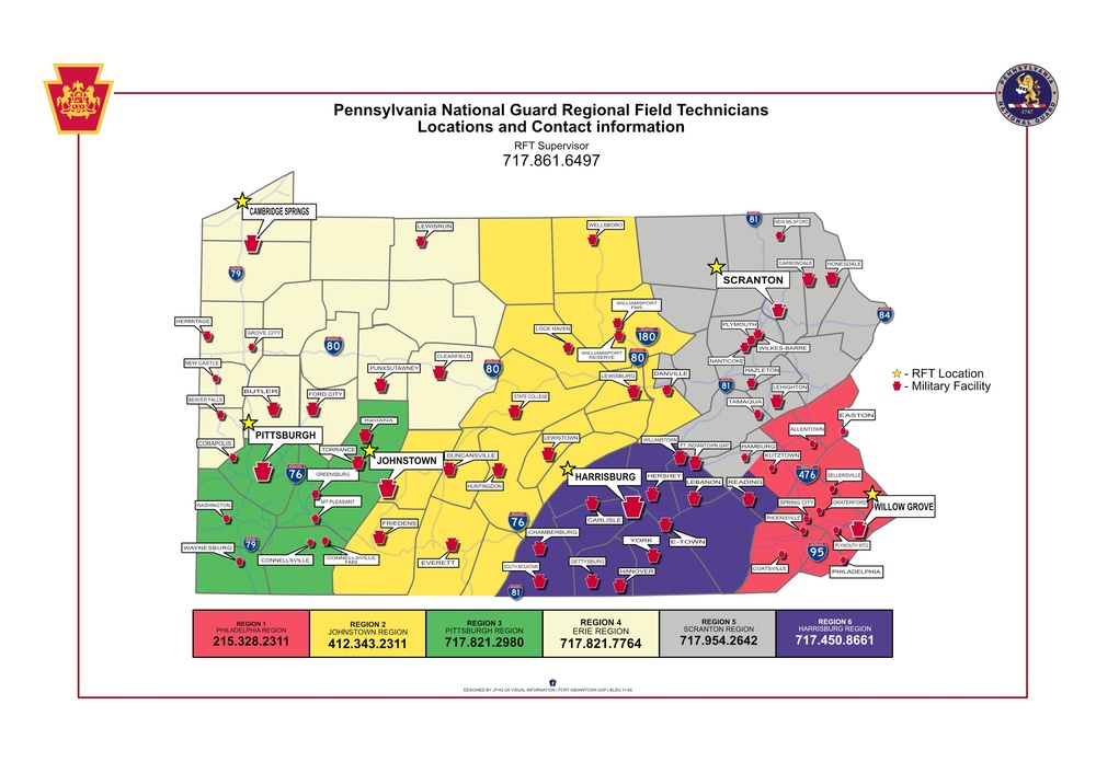 Pennsylvania National Guard RFT Map