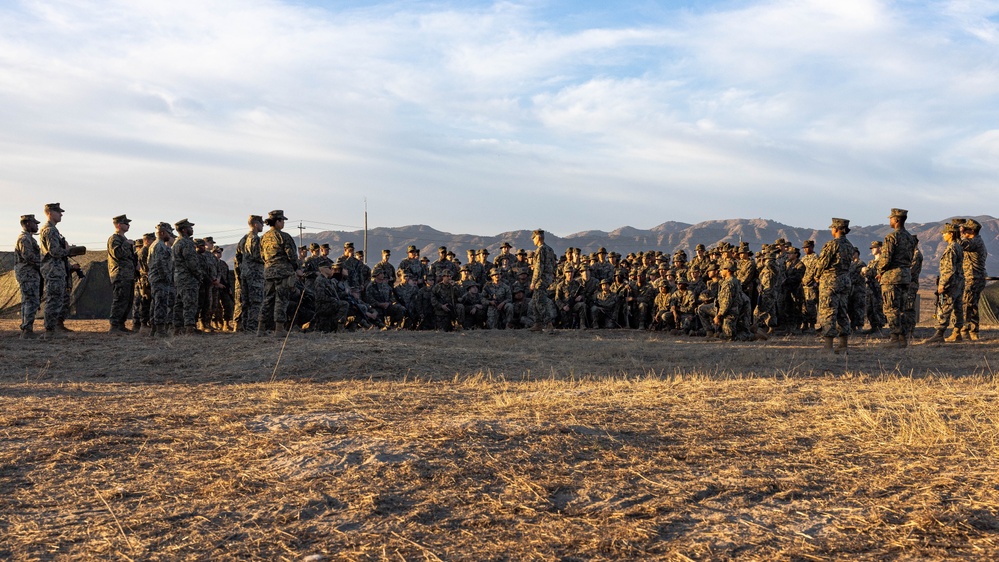 1st MLG Leadership recognizes Marines during Steel Knight 24