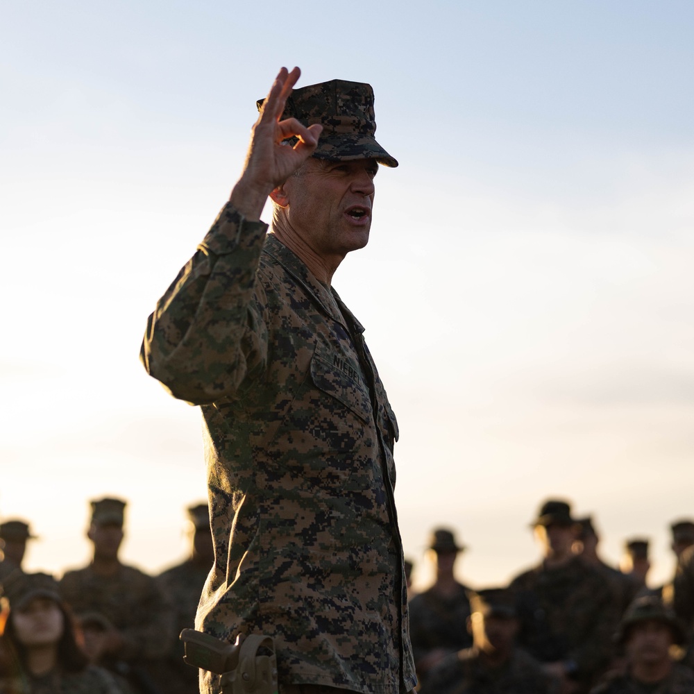 1st MLG Leadership recognizes Marines during Steel Knight 24