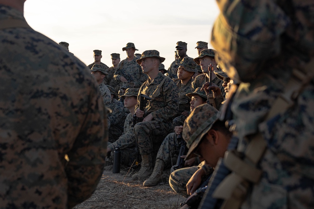 1st MLG Leadership recognizes Marines during Steel Knight 24