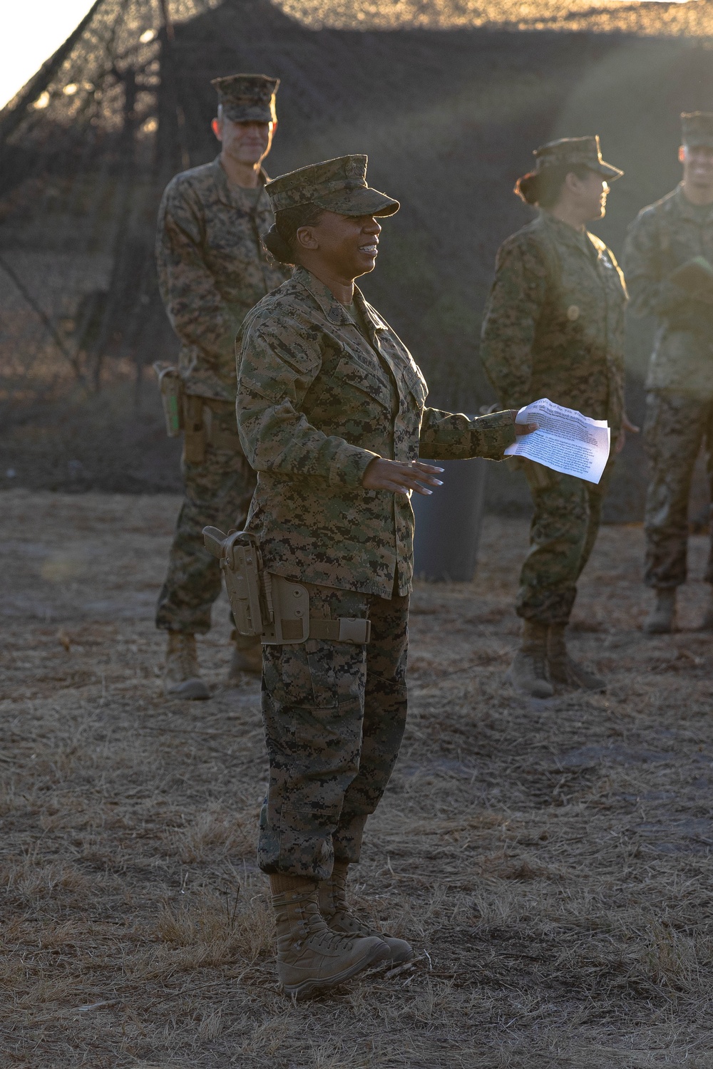 1st MLG Leadership recognizes Marines during Steel Knight 24