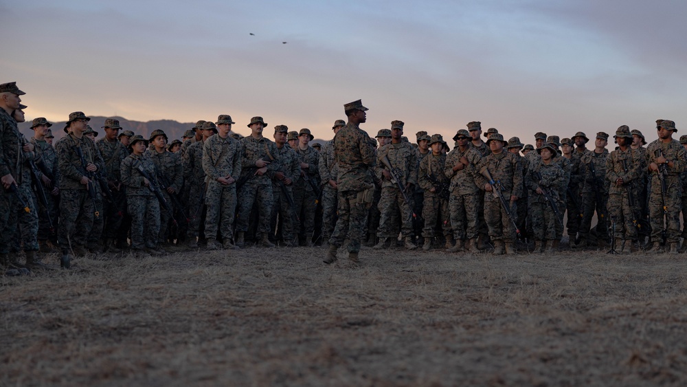 1st MLG Leadership recognizes Marines during Steel Knight 24