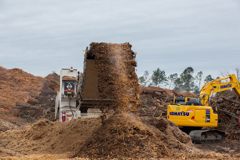 Hurricane Helene Recovery: Montgomery Chipper Site Montgomery County, Georgia.