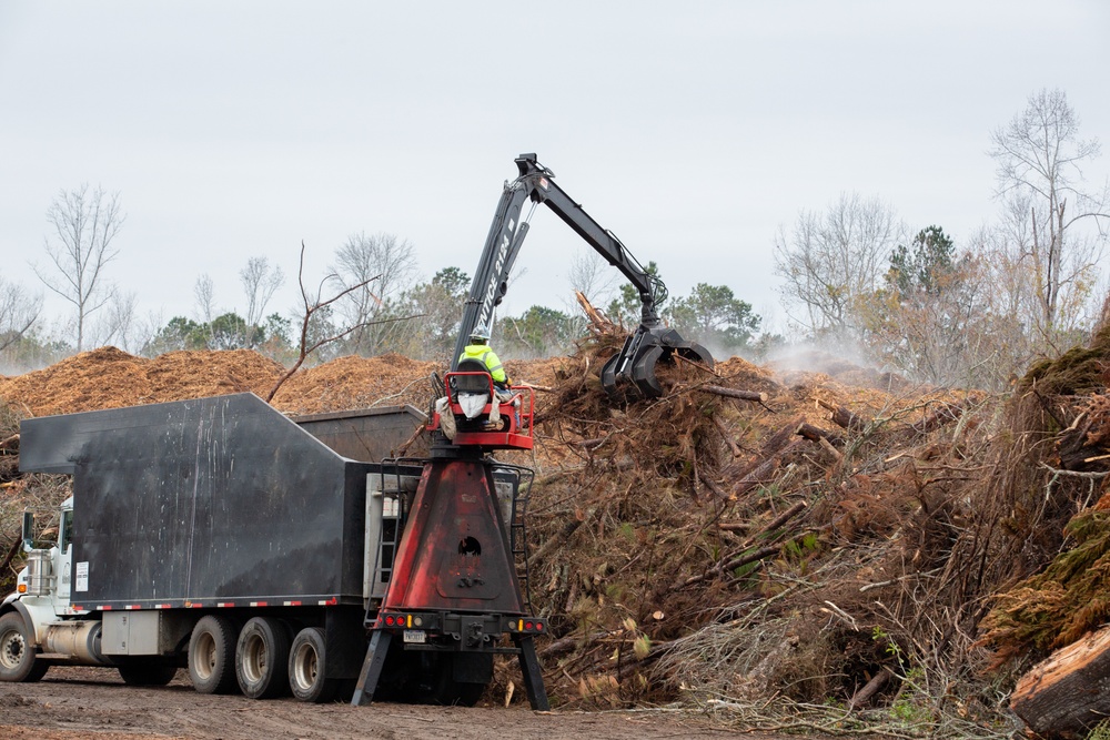 Hurricane Helene Recovery: Montgomery Chipper Site Montgomery County, Georgia.